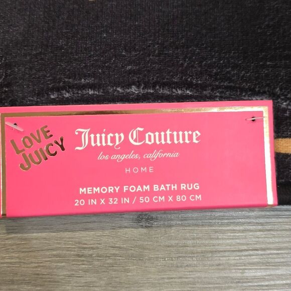 Juicy Couture Home Signature Logo Gold Leopard Memory Foam Bath Rug - Picture 4 of 6